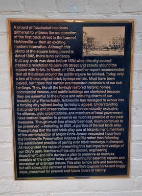 Noblesville's Last Brick Alley Marker image. Click for full size.