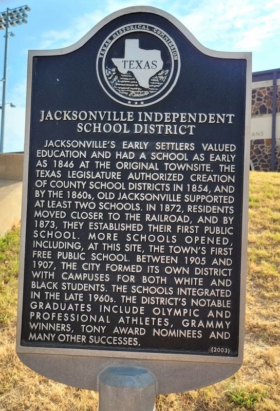 Jacksonville Independent School District Marker image. Click for full size.