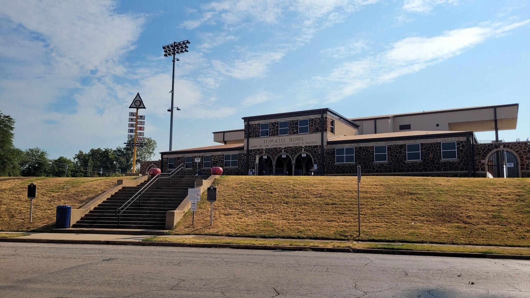 The Jacksonville Independent School District Marker is on the right side of the stairs image. Click for full size.
