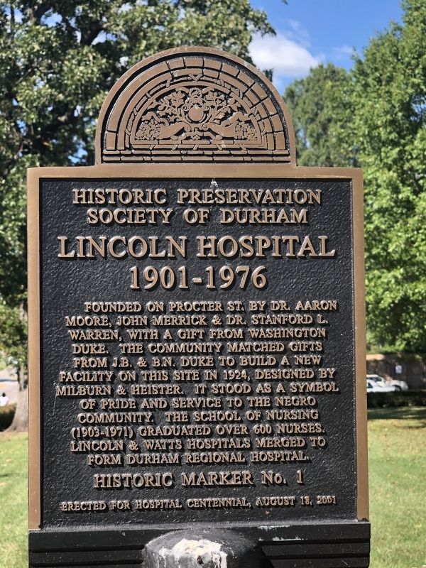 Lincoln Hospital Marker. Click for full size. Lincoln Hospital Marker image. Click for full size.