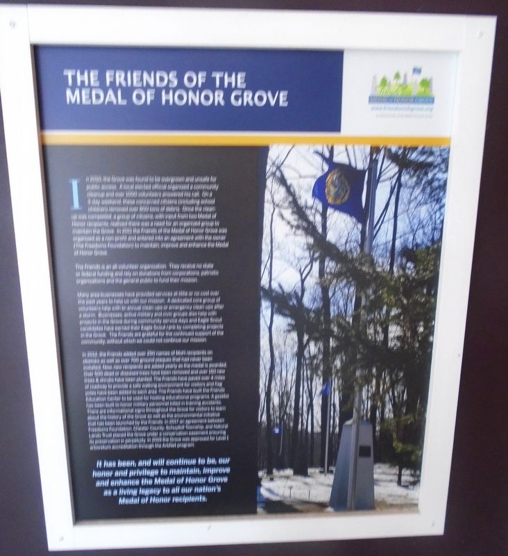 The Friends of the Medal of Honor Grove Marker image. Click for full size.