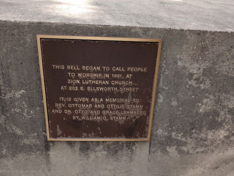 Zion Lutheran Church Bell Marker. Click for full size. Zion Lutheran Church Bell Marker image. Click for full size.