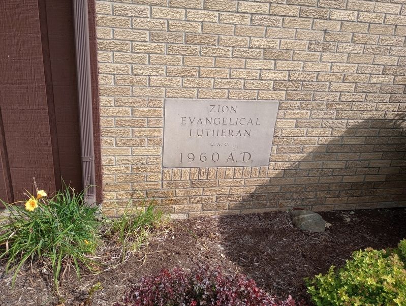 Zion Lutheran Church Cornerstone. Click for full size. Zion Lutheran Church Cornerstone image. Click for full size.