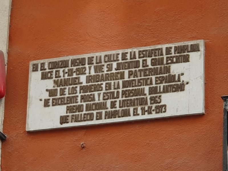 Manuel Iribarren Paternain Marker. Click for full size. Manuel Iribarren Paternain Marker image. Click for full size.