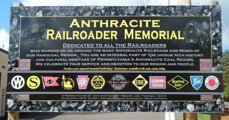 Anthracite Railroader Memorial Marker image. Click for full size.