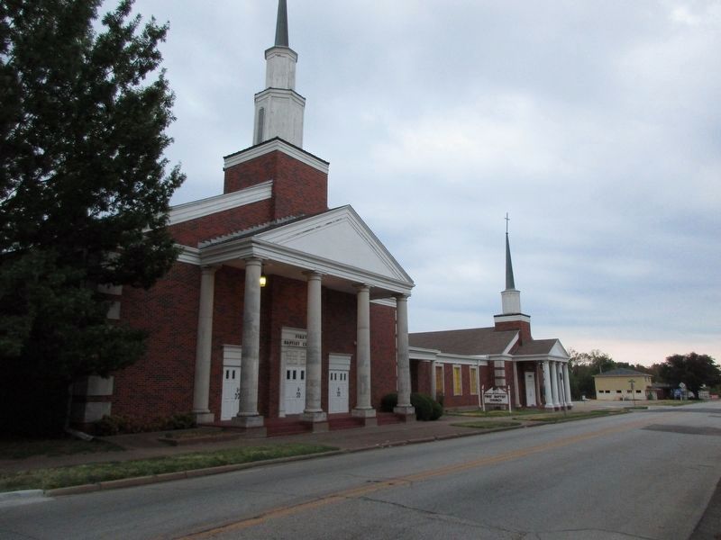 First Baptist Church Marker. Click for full size. First Baptist Church Marker image. Click for full size.