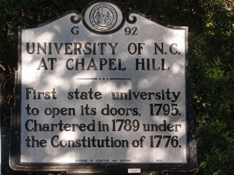 University of N.C. at Chapel Hill Marker image. Click for full size.