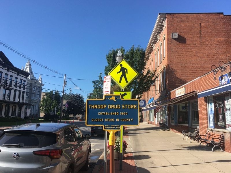 Throop Drug Store Marker Restored. Click for full size. Throop Drug Store Marker Restored image. Click for full size.