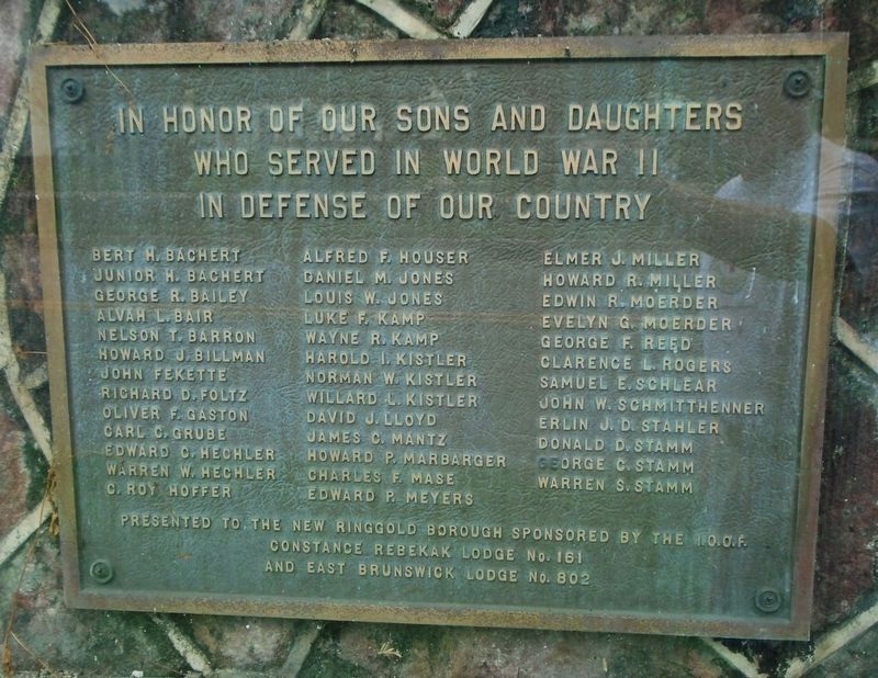 World War II Honor Roll. Click for full size. World War II Honor Roll image. Click for full size.