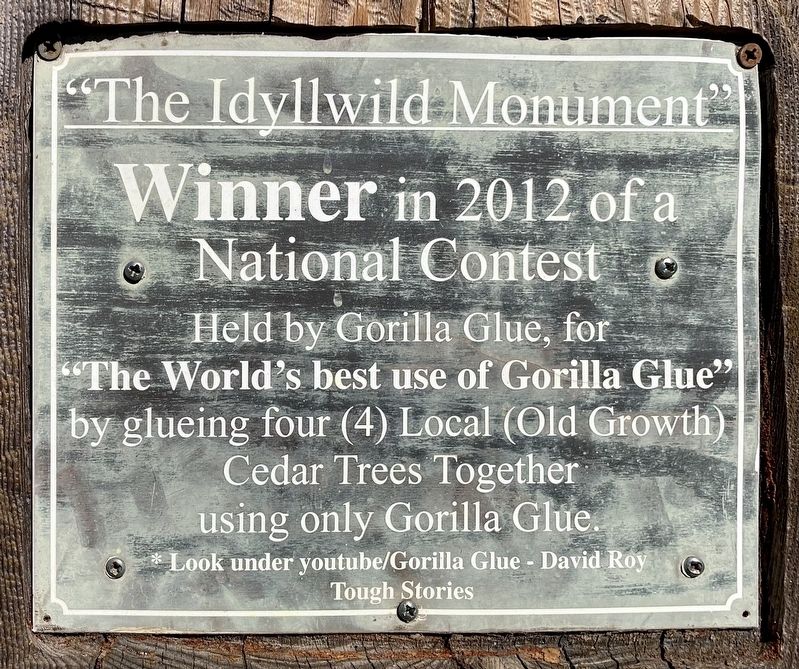 The Idyllwild Monument Marker image. Click for full size.