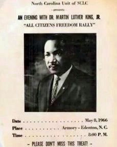 Dr. Martin Luther King, Jr. in Edenton, 1962 image. Click for more information.