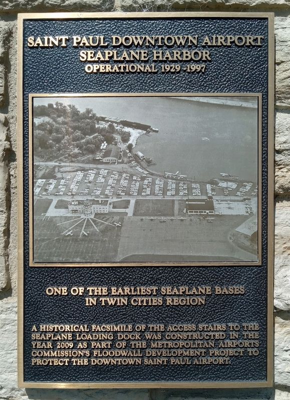 Saint Paul Downtown Airport Seaplane Harbor Marker. Click for full size. Saint Paul Downtown Airport Seaplane Harbor Marker image. Click for full size.