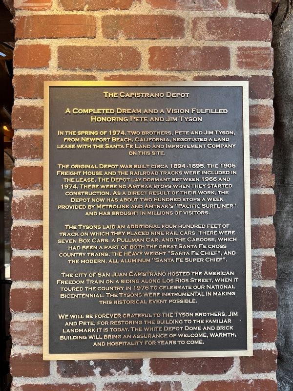 The Capistrano Depot Marker image. Click for full size.