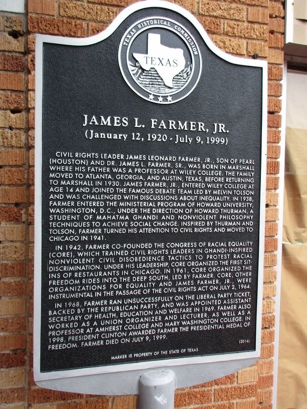 James L. Farmer, Jr. Marker image. Click for full size.