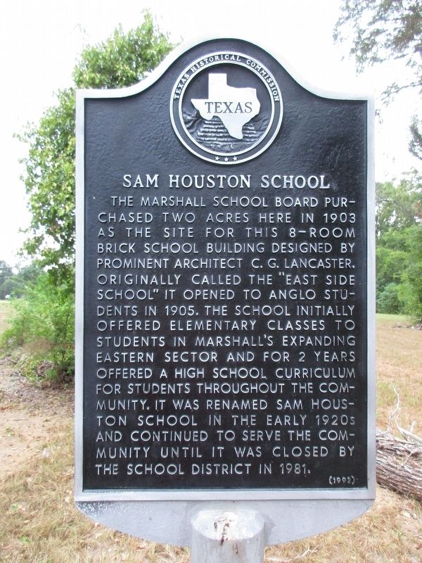 Sam Houston School Marker image. Click for full size.