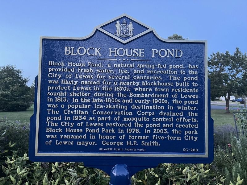 Block House Pond Marker image. Click for full size.