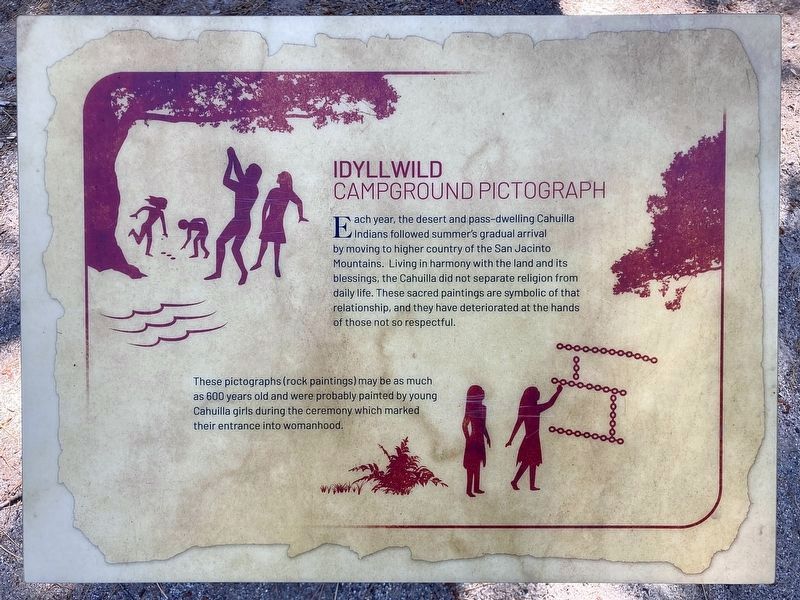 Idyllwild Campground Pictograph Marker image. Click for full size.