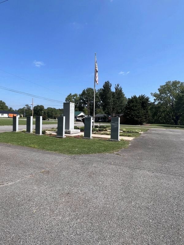 The wide view of the Lawrence County War Memorials Marker from the street image. Click for full size.