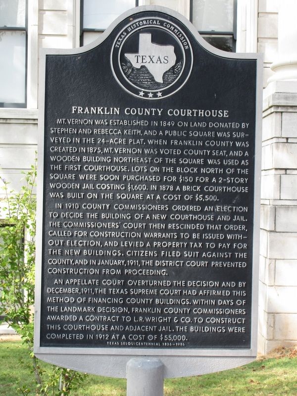 Franklin County Courthouse Marker image. Click for full size.