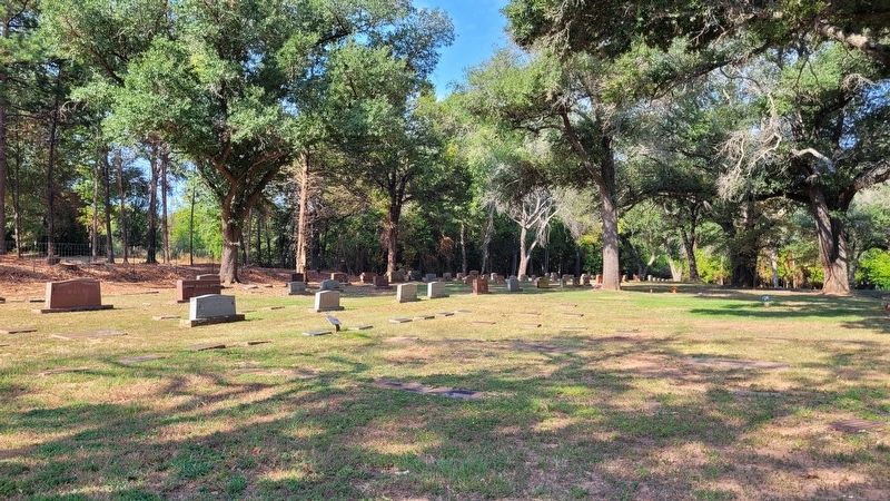 The view of the Judge H.T. Brown Marker in the cemetery. Click for full size. The view of the Judge H.T. Brown Marker in the cemetery image. Click for full size.