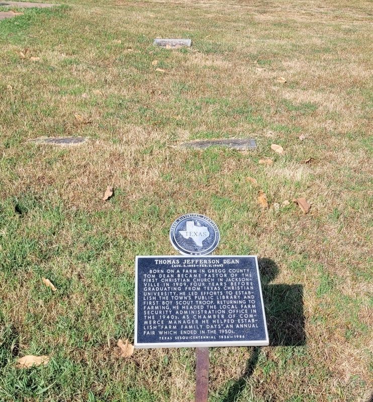 The Thomas Jefferson Dean Marker and Gravesite image. Click for full size.