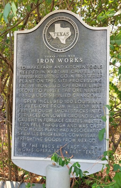 Texas Civil War Iron Works Marker image. Click for full size.