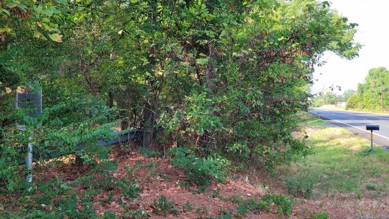 The view of the Texas Civil War Iron Works Marker along the highway image. Click for full size.