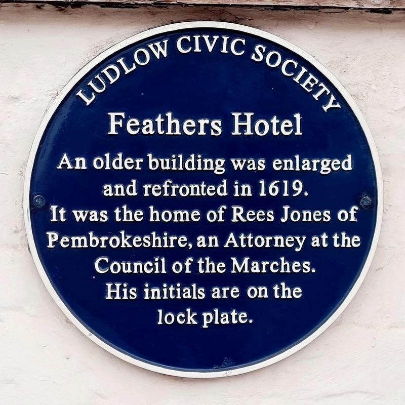 Feathers Hotel Marker, Plaque One image. Click for full size.