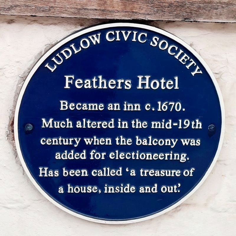 Feathers Hotel Marker, Plaque Two image. Click for full size.