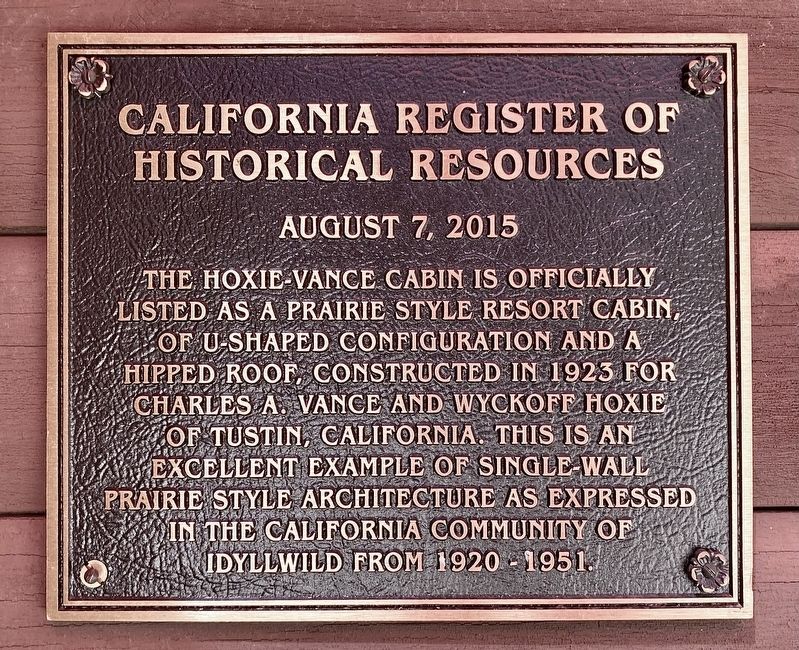Hoxie-Vance Cabin Marker image. Click for full size.