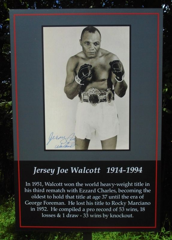Jersey Joe Walcott Marker image. Click for full size.