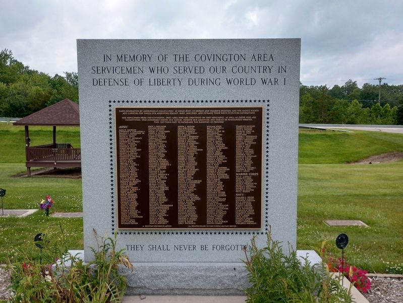 Covington World War I Memorial image. Click for full size.