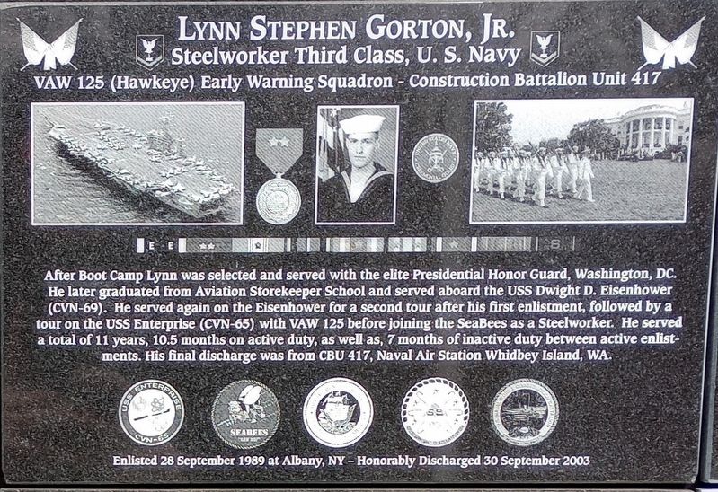 Lynn Stephen Gorton, Jr. Marker image. Click for full size.