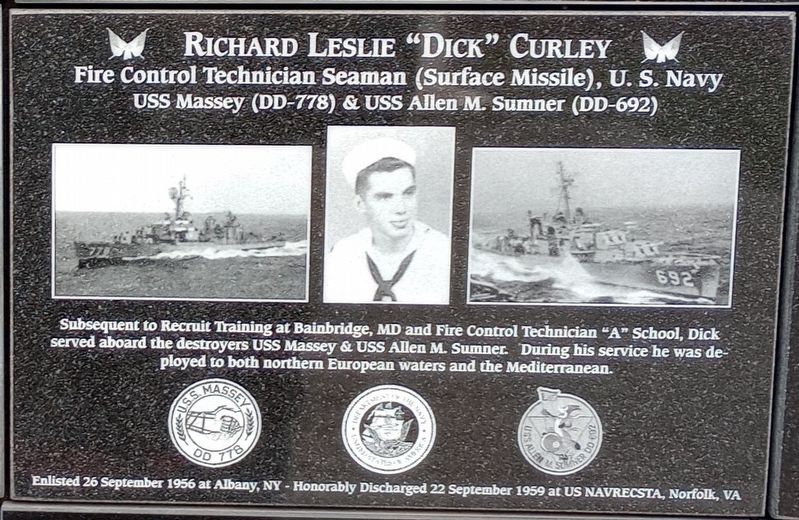 Richard Leslie "Dick" Curley Marker image. Click for full size.