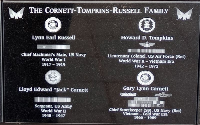 The Cornett-Tompkins-Russell Family Marker image. Click for full size.