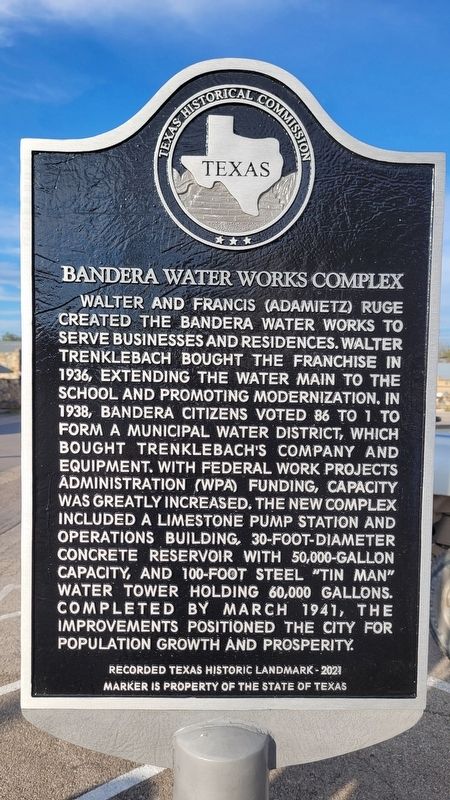 Bandera Water Works Complex Marker image. Click for full size.