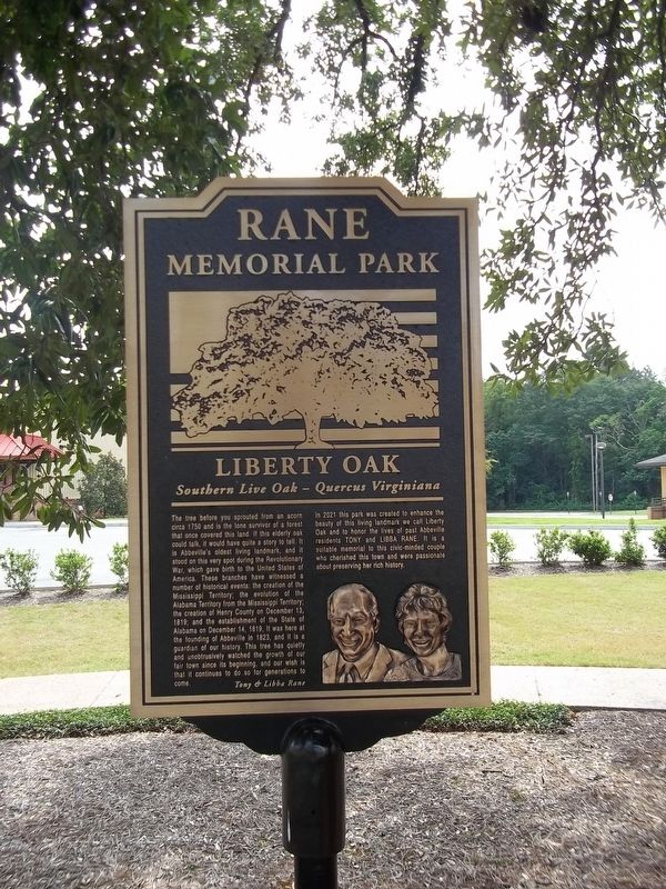 Rane Memorial Park Liberty Oak Marker image. Click for full size.