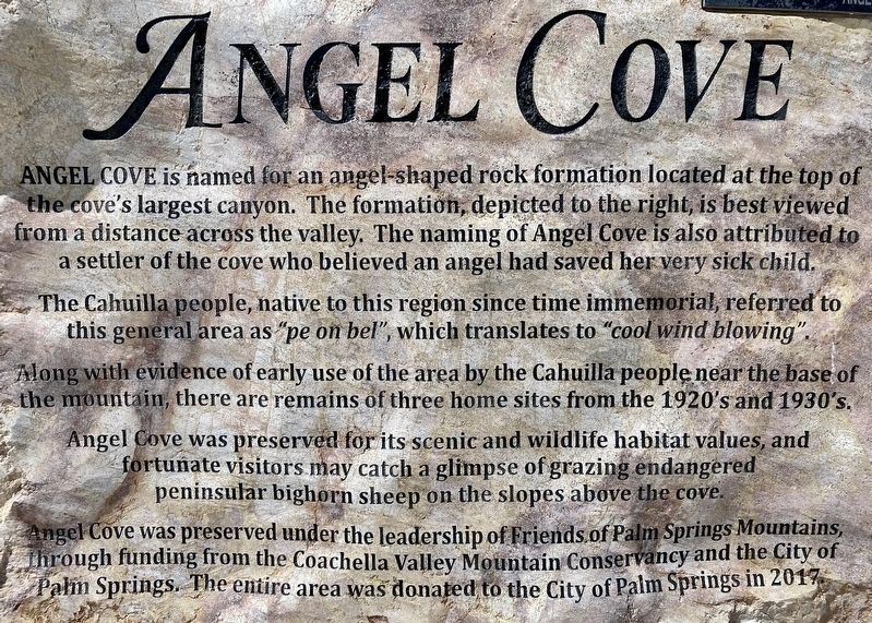Angel Cove Marker image. Click for full size.