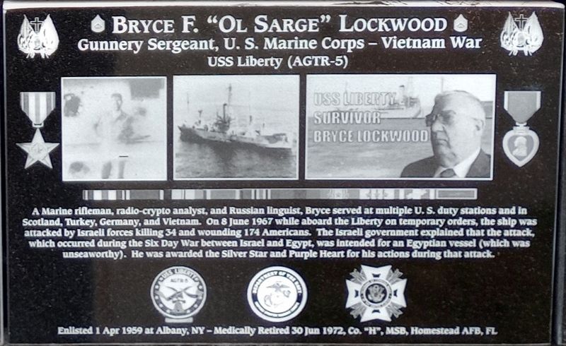 Bryce F. "Ol Sarge" Lockwood Marker image. Click for full size.