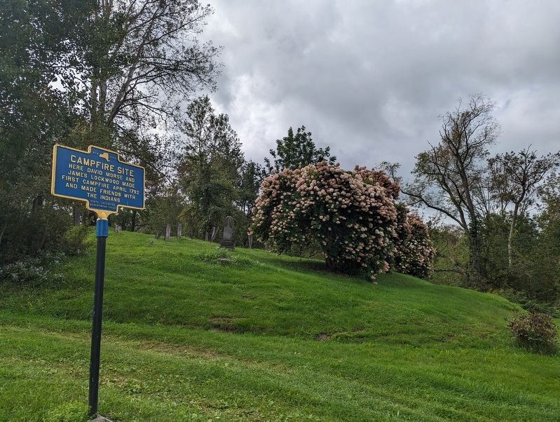 Campfire Site Marker near the Cuyler cemetery entrance image. Click for full size.