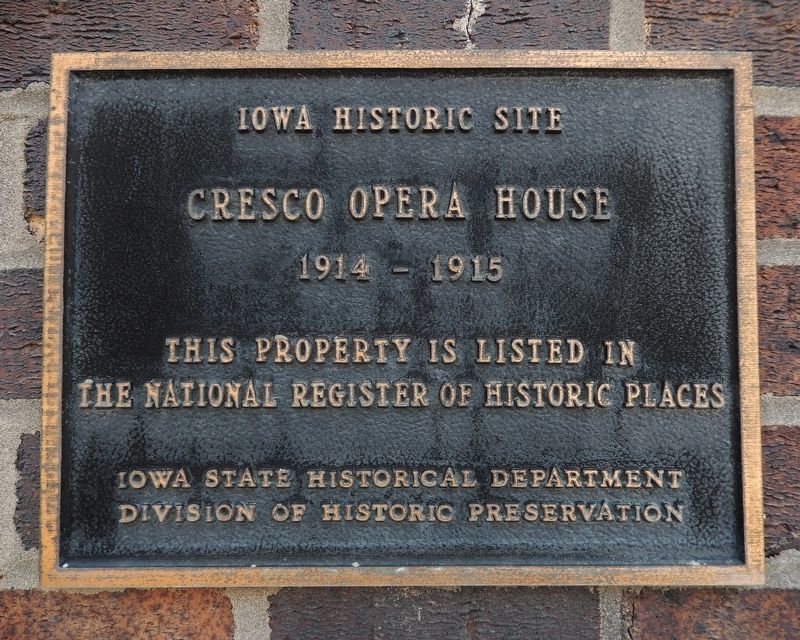 Cresco Opera House Marker image. Click for full size.