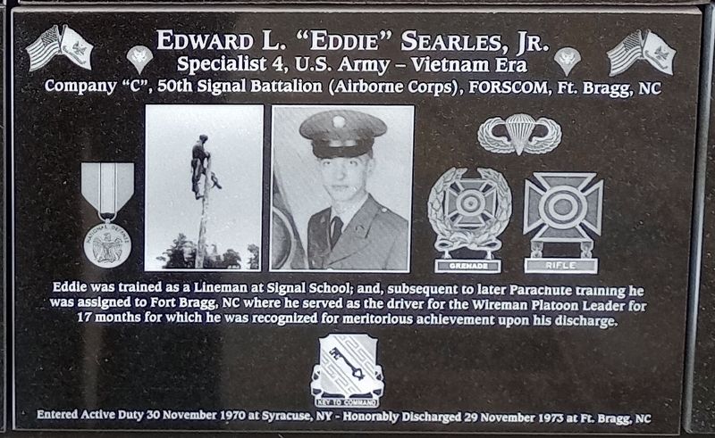 Edward L. "Eddie" Searles, Jr. Marker image. Click for full size.