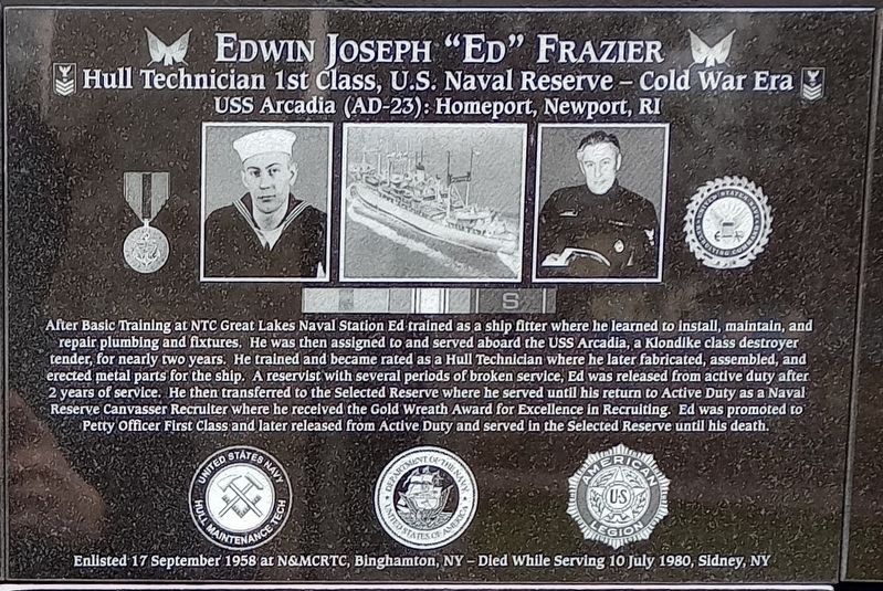 Edwin Joseph "Ed" Frazier Marker image. Click for full size.