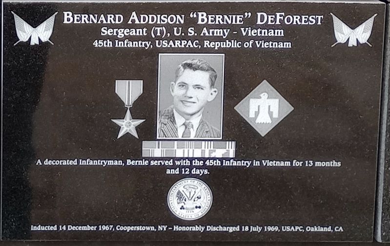 Bernard Addison "Bernie" DeForest Marker image. Click for full size.