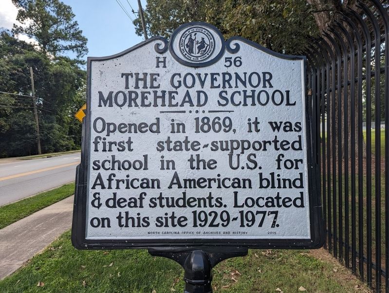 The Governor Morehead School Marker image. Click for full size.