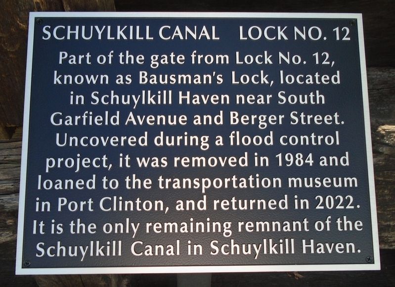 Schuylkill Canal Lock No. 12 Marker image. Click for full size.