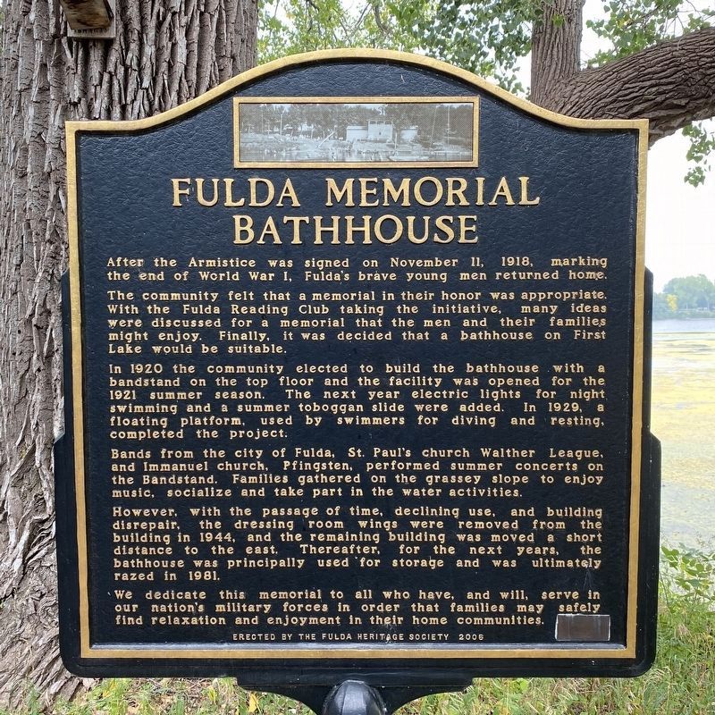 Fulda Memorial Bathhouse Marker image. Click for full size.