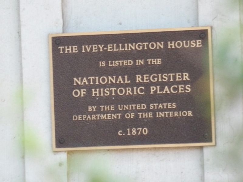 The Ivey-Ellington House Marker image. Click for full size.