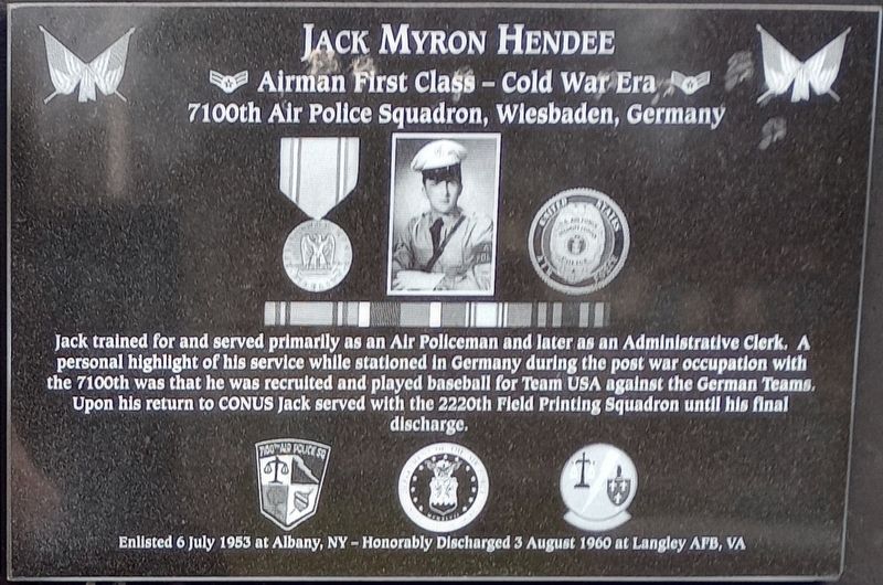 Jack Myron Hendee Marker image. Click for full size.