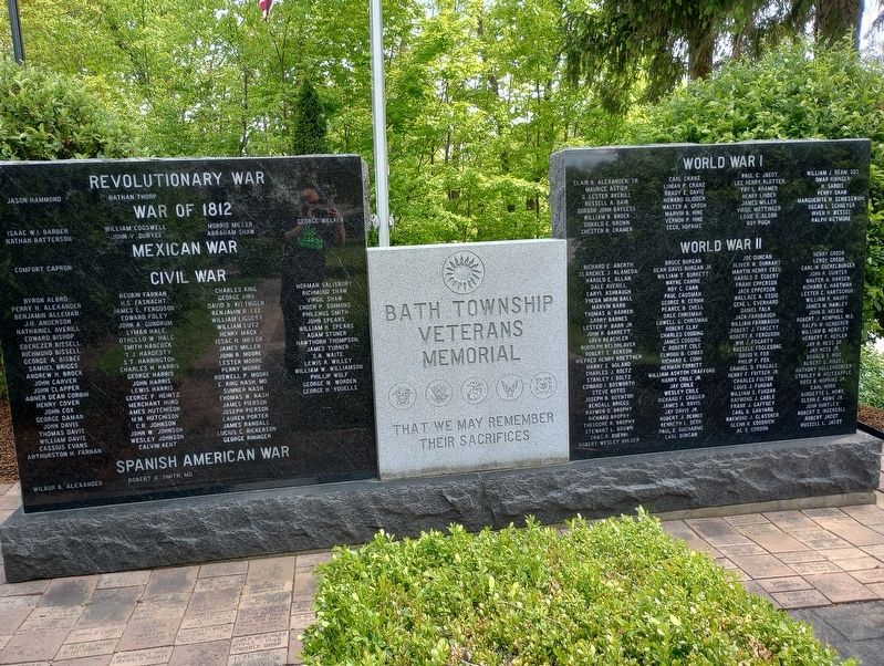 Bath Township Veterans Memorial Marker image. Click for full size.